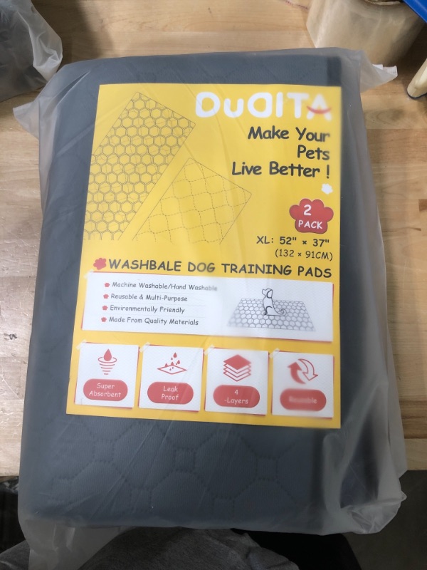 Photo 2 of DUOITA Pack of 2 Pet Dog Potty Training Pads Puppy Whelping Pads Pee Mat Reusable Washable 52 x 37