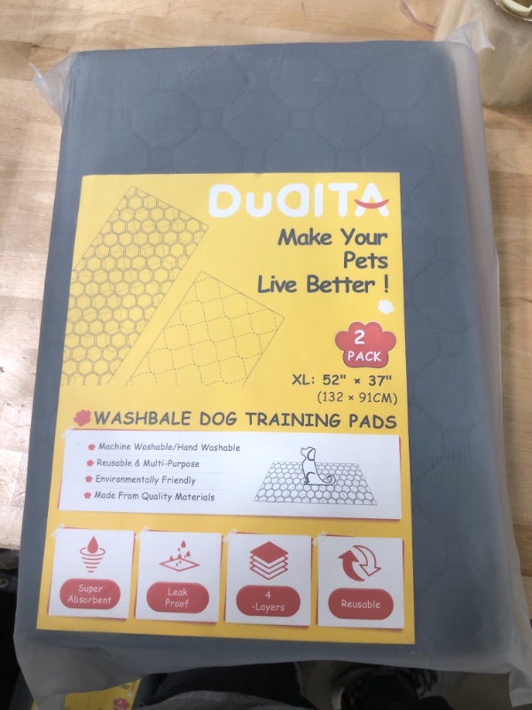 Photo 2 of DUOITA Pack of 2 Pet Dog Potty Training Pads Puppy Whelping Pads Pee Mat Reusable Washable 52 x 37