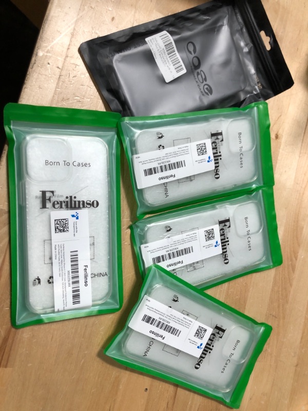 Photo 1 of Ferilinso Designed for iPhone 13 Pro Max Case, Shockproof Protective Phone Cases Slim Cover, Military Grade Protection, 10X Anti-Yellowing, Hard PC Back with Flexible Frame, 5G 6.7 inch, Clear
5 pack 