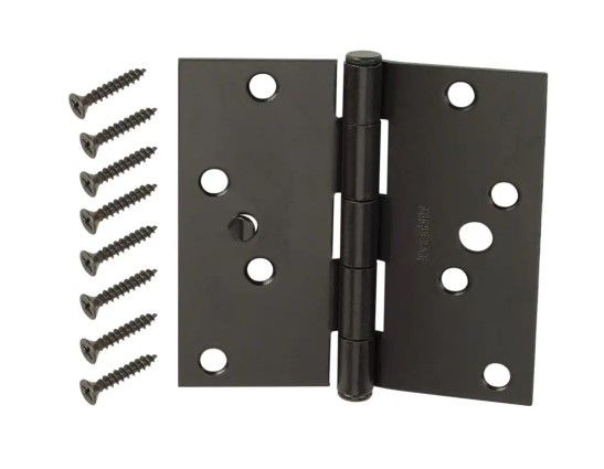 Photo 1 of **2 PACK**
4 in. Oil-Rubbed Bronze Square Corner Security Door Hinges Value Pack (3-Pack)
