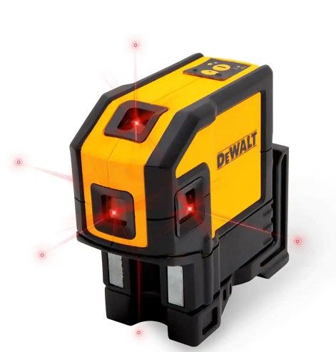 Photo 1 of **PARTS ONLY**NOT FUNCTIONAL
165 ft. Red Self-Leveling 5-Spot & Horizontal Line Laser Level with (3) AA Batteries & Case
