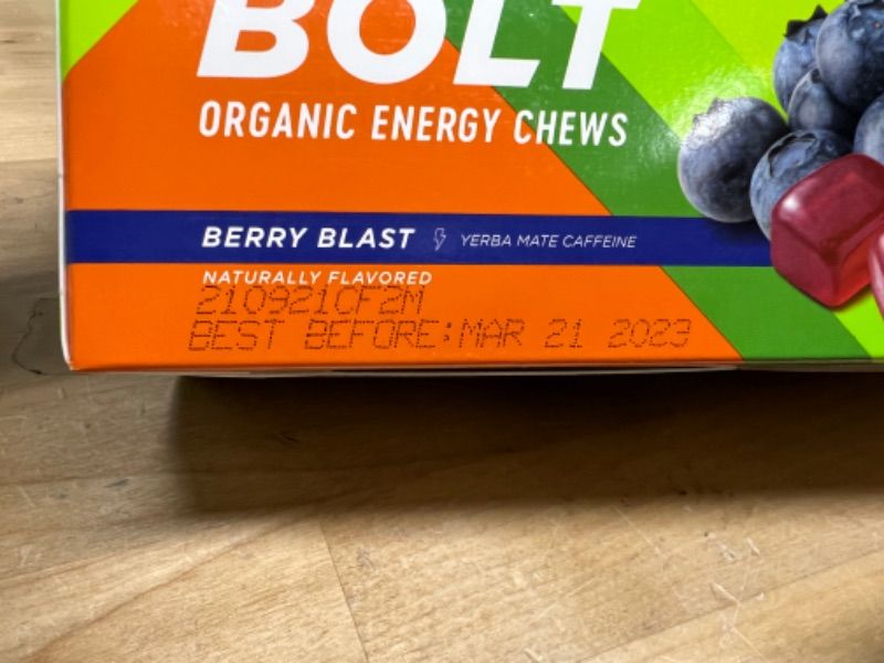 Photo 3 of Probar, Chew Energy Bolt Berry Blast Organic, 2.1 Ounce, 12 CounT SOLD AS IS 
**NOT REFUNDABLE**