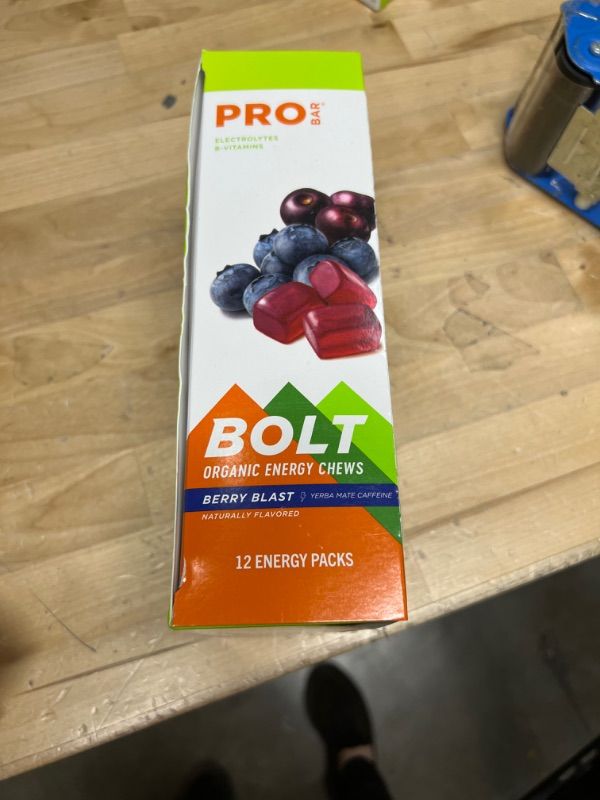 Photo 2 of Probar, Chew Energy Bolt Berry Blast Organic, 2.1 Ounce, 12 CounT SOLD AS IS 
**NOT REFUNDABLE**