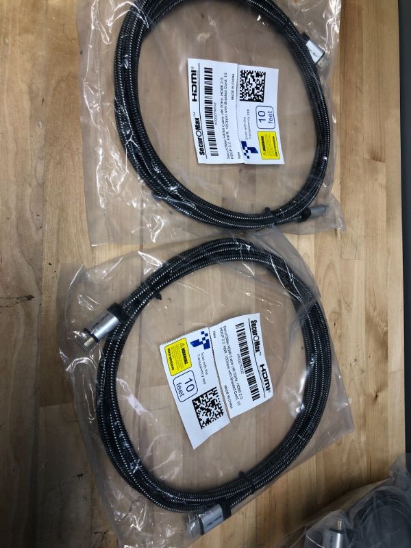 Photo 1 of PACK OF 2
HDMI Cable (4K 60Hz, HDCP 2.2, HDR, 18Gbps) with Braided Cord, 10 Feet