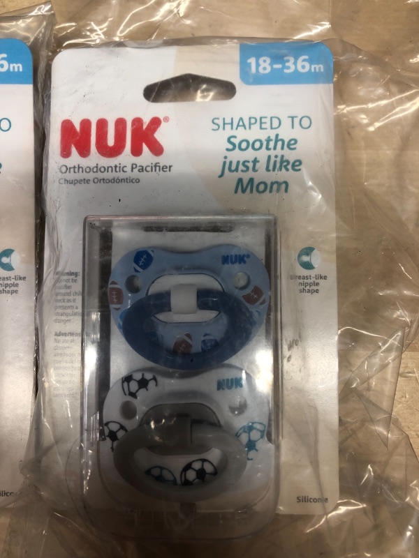 Photo 1 of 4 PACKS OF 2: NUK Orthodontic Pacifiers, Boy, 18-36 Months, 2-Pack
