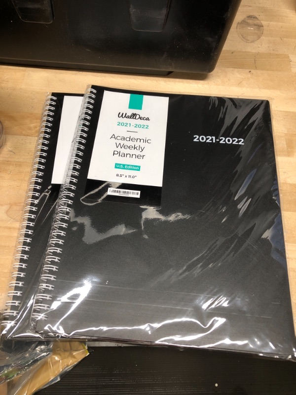 Photo 2 of TWO PACK: WallDeca 2021-2022 Academic Planner - Annual Weekly & Monthly Planner, July 2021 - Aug 2022, 8.5" x 11" Full Paper Size, Flexible Cover, Notes Pages, Twin-Wire Binding (USA 8.5x11")
