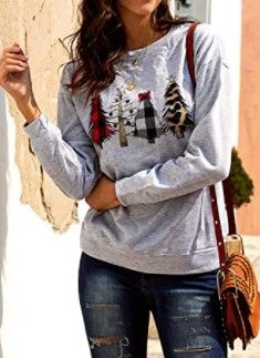 Photo 1 of GOSOPIN Women Crewneck Pullover Long Sleeve Camo Print Sweatshirts Medium
