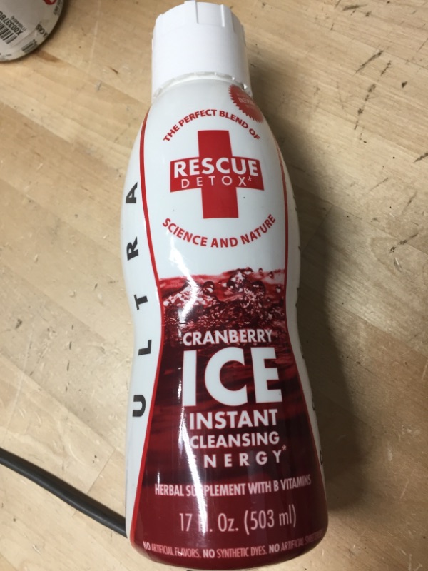Photo 2 of **EXP 01-24**Rescue Detox - ICE - Cranberry Flavor - 17oz | Works in 90 Minutes Up to 5 Hours - Concentrated Cleansing Drink with B Vitamins and Naturally Sweetened with Stevia
