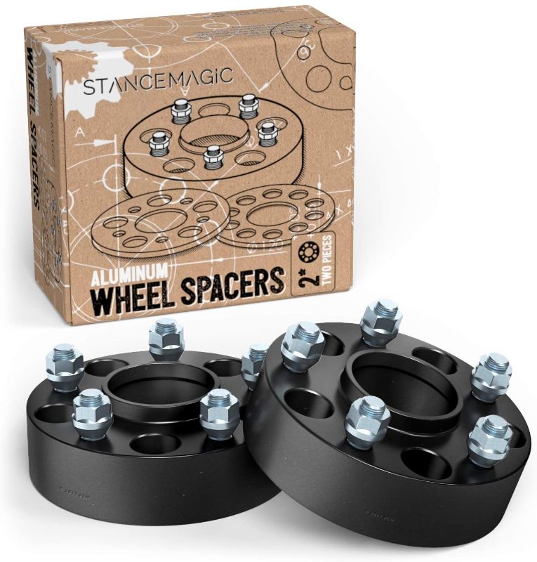 Photo 1 of 50mm (2 inch) Hubcentric 5x114.3 Wheel Spacers (66.1mm bore, 12x1.25 Studs) Compatible with Nissan Infiniti G35 G37 Q50 Q60 Q70 FX35 FX50 350z 370z Altima Maxima 300zx Sentra - Black 66.2mm 2pcs
