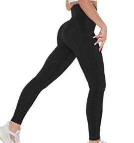 Photo 1 of COMFREE Seamless Leggings for Women High Waist Tummy Control Workout Yoga Pants with Compression for Running Fitness Medium with
 black t shirt  for 6-7 years