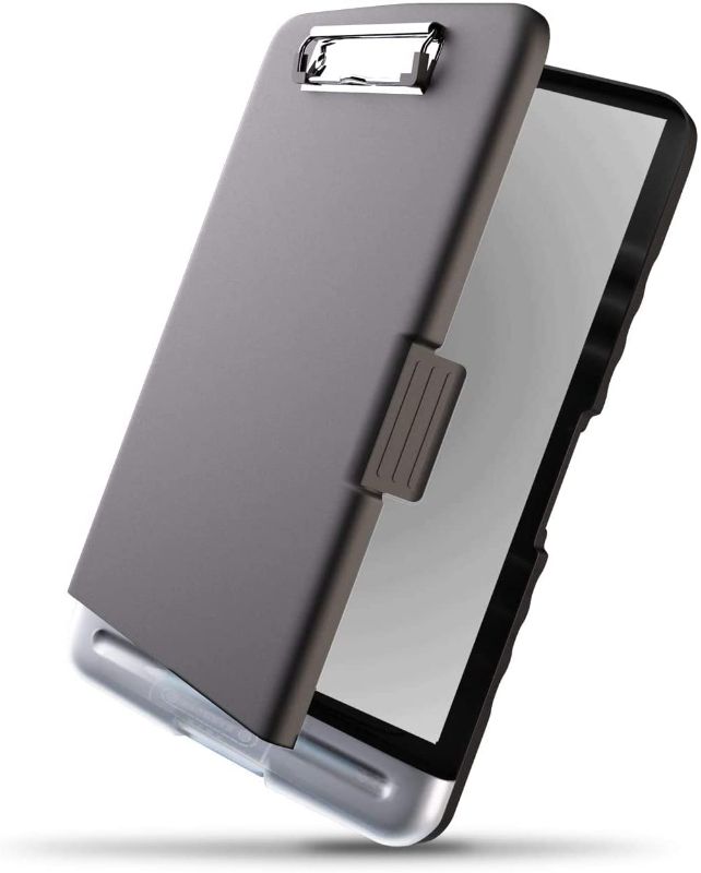 Photo 1 of SET OF 2 Sunnyclip Clipboard with Storage, Real Hinge & 2 Compartment, Letter Size Plastic Side Opening Lightweight Portable Slimcase Box, Smooth Writing for Paperwork Office Classroom Supply
