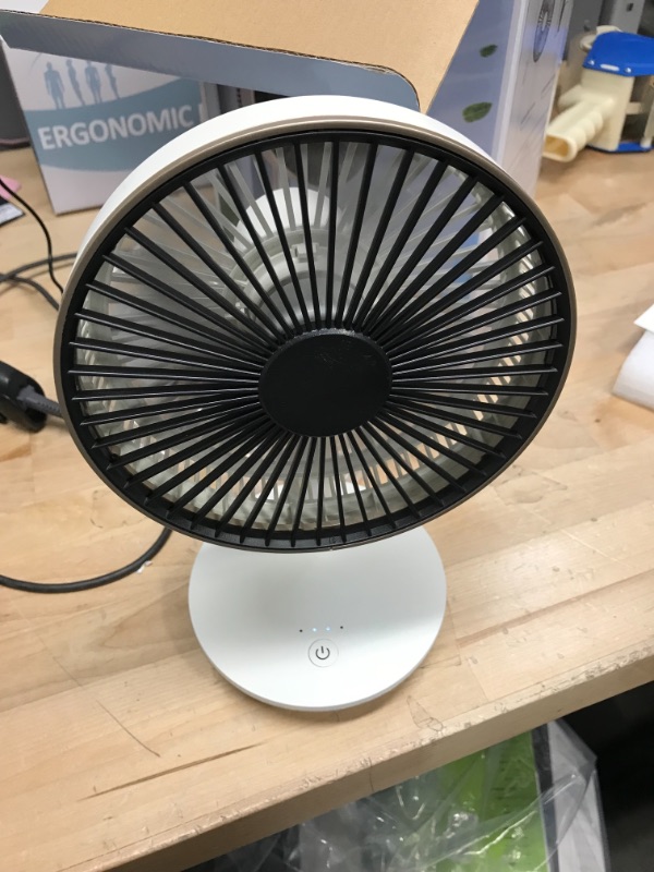 Photo 3 of Small Desk Fan Mini USB Fan, 4000mAh Battery Operated Fan with Super Stong Airflow, 6-Inch Portable Fan Rechargeable with USB, 4 Speeds, Table Fans for Bedroom, Office and Outdoor Camping.
