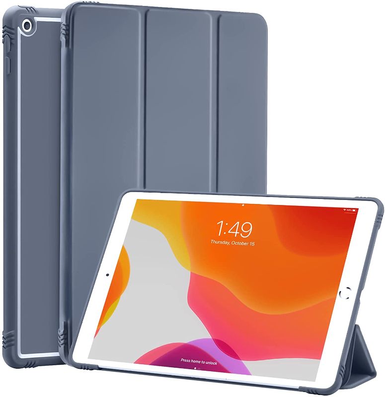 Photo 1 of SET OF 3 SIWENGDE Case for iPad 9th/8th/7th Generation (2021/2020/2019), iPad 10.2-inch Soft TPU Back Protective Cases [Shock Absorption], Slim Lightweight Trifold Stand Smart Cover, Auto Wake/Sleep (Lavender)
