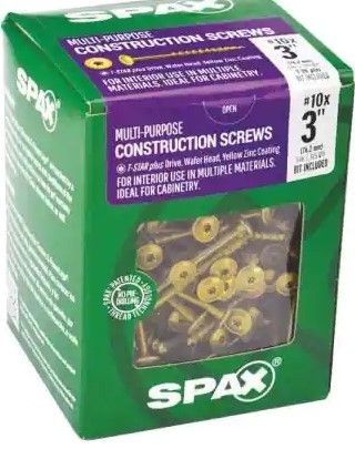 Photo 1 of #10 x 3 in. T-Star Plus Wafer Head Yellow Zinc Cabinet Screw (5 lb. Box)
