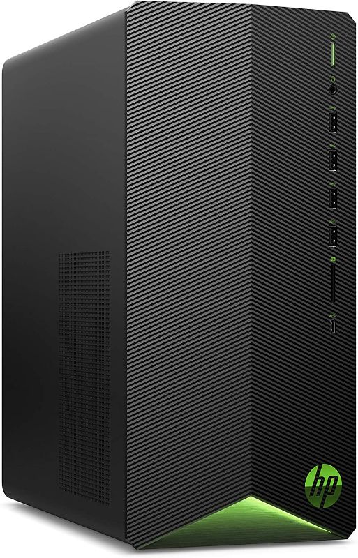 Photo 1 of HP Pavilion Gaming Desktop, 10th Generation Intel Core i5-10400F Processor, NVIDIA GeForce GTX 1650 Graphics, 8 GM RAM, 256 GB SSD, Windows 11 Home (TG01-1120, Shadow Black)
