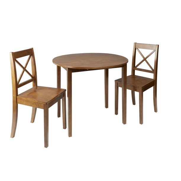 Photo 1 of ***SMALL CHIPS, INCOMPLETE***Murphy 3 Piece Drop Leaf Dining Set with X-Back Chairs
