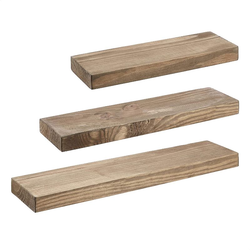 Photo 1 of ***HARDWARE LOOSE IN BOX*** Amazon Basics Floating Shelves - 16, 20, 24-Inch, Natural Wood, Set of 3
