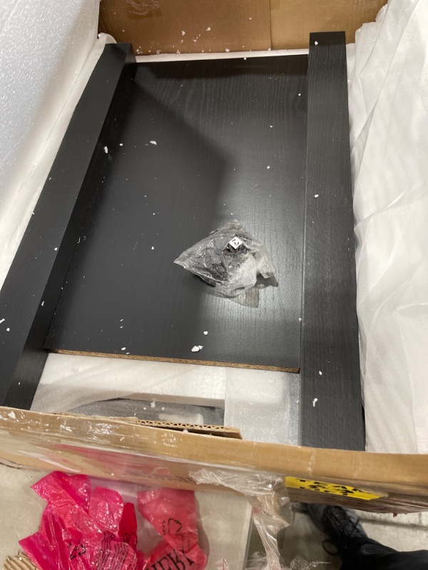 Photo 1 of ***INCOMPLETE, MISSING HARDWARE*** ROCKPOINT 70inch TV Stand Storage Media Console Entertainment Center,Tradition Black
