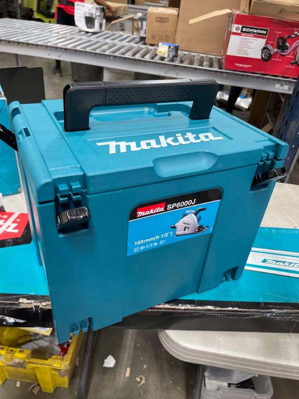 Photo 1 of 12 Amp 6-1/2 in. Corded Plunge Saw with 55 in. Guide Rail, 48T Carbide Blade and Hard Case
