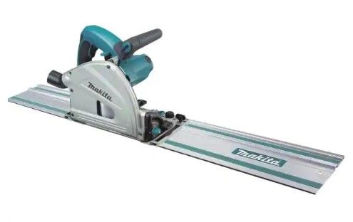 Photo 1 of 12 Amp 6-1/2 in. Corded Plunge Saw with 55 in. Guide Rail, 48T Carbide Blade and Hard Case
