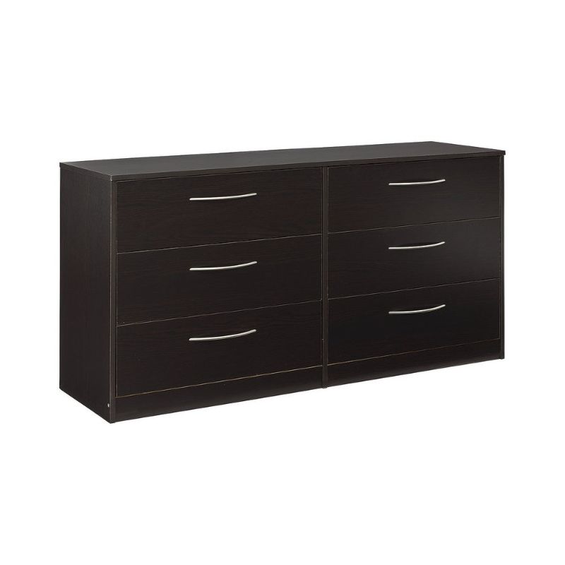 Photo 1 of ***DAMAGE SHOWN IN PICTURE*** Signature Design by Ashley Furniture Dressers Black - Black Flannia Six-Drawer Dresser
