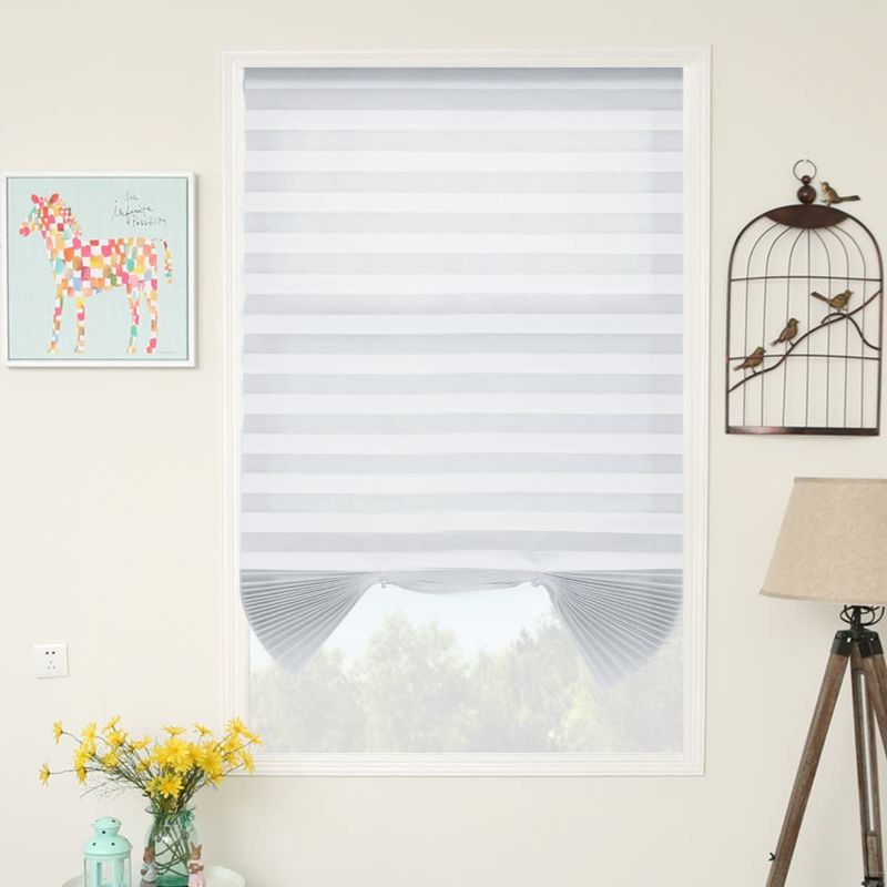 Photo 1 of 6 Pack Temporary Blinds Window Shades Cordless Blinds Light Filtering Pleated Fabric Shade Easy to Cut and Install,
