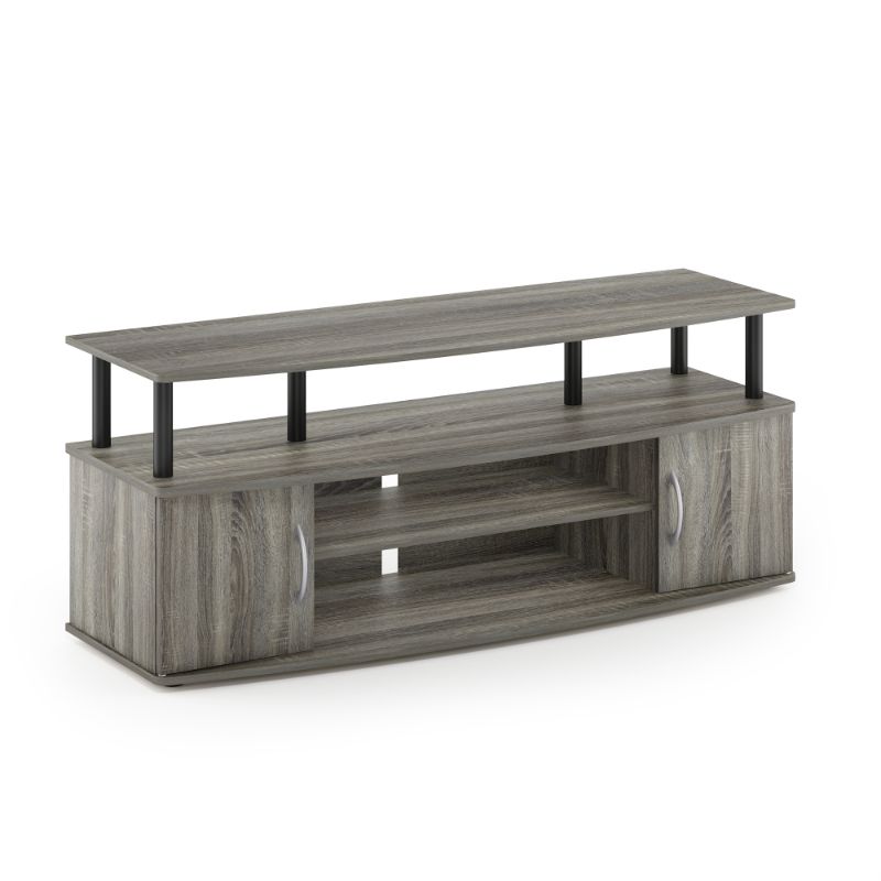 Photo 1 of ***INCOMPLETE*** Furinno JAYA Large Entertainment Center Hold up to 55-in TV, French Oak Grey/Black
