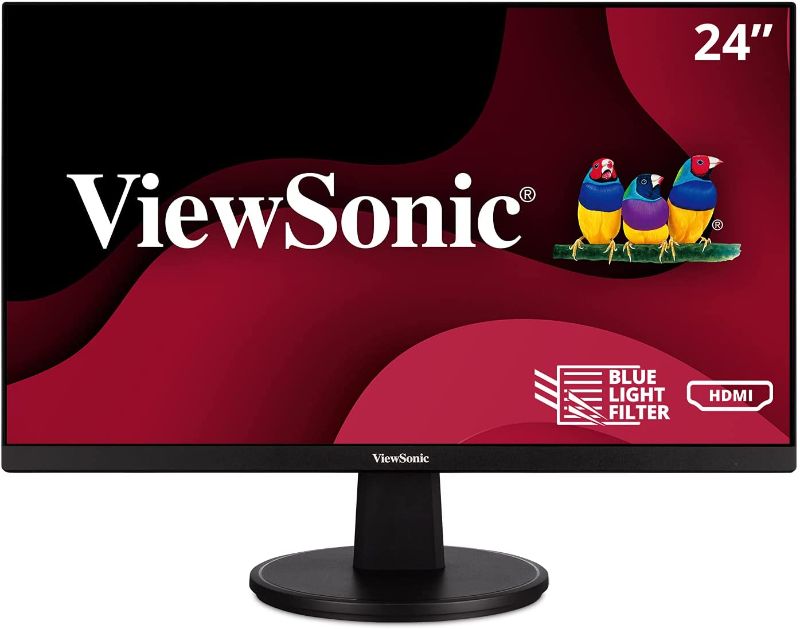 Photo 1 of ViewSonic VA2447-MH 24 Inch Full HD 1080p Monitor with Ultra-Thin Bezel, Adaptive Sync, 75Hz, Eye Care, and HDMI, VGA Inputs for Home and Office
