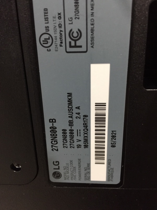 Photo 3 of *DAMAGE* LG QHD Monitor 27" Ultragear LED (2560 x 1440) IPS Display