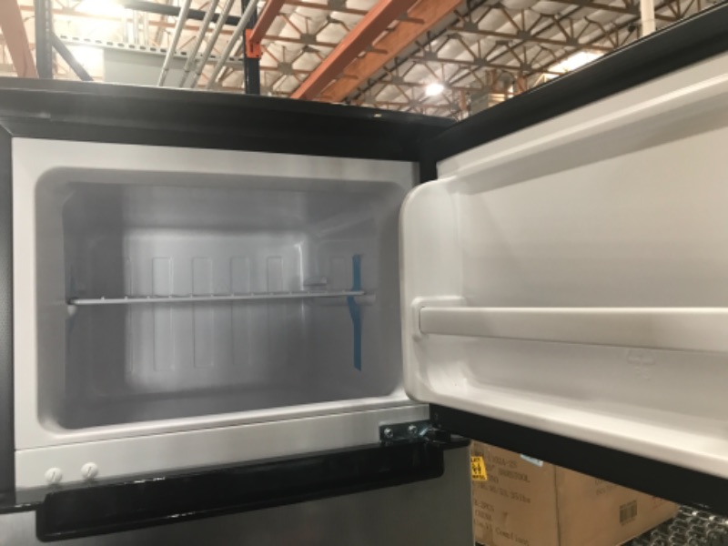 Photo 1 of ***PARTS ONLY*** 4.5 cu. ft. 2 Door Mini Fridge in Stainless Look with Freezer
