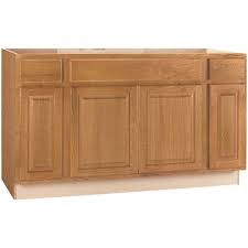 Photo 1 of *DAMAGED* Hampton Bay Hampton Assembled 60x34.5x24 in. Sink Base Kitchen Cabinet in Medium Oak
