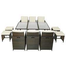 Photo 1 of *INCOMPLETE* Brown 11-Piece Wicker Outdoor Dining Set with Beige Cushions
BOX 1 OF 3 
MISSING TWO BOXES