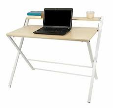 Photo 1 of 34 in. Rectangular White Laptop Desk with Folding Feature
