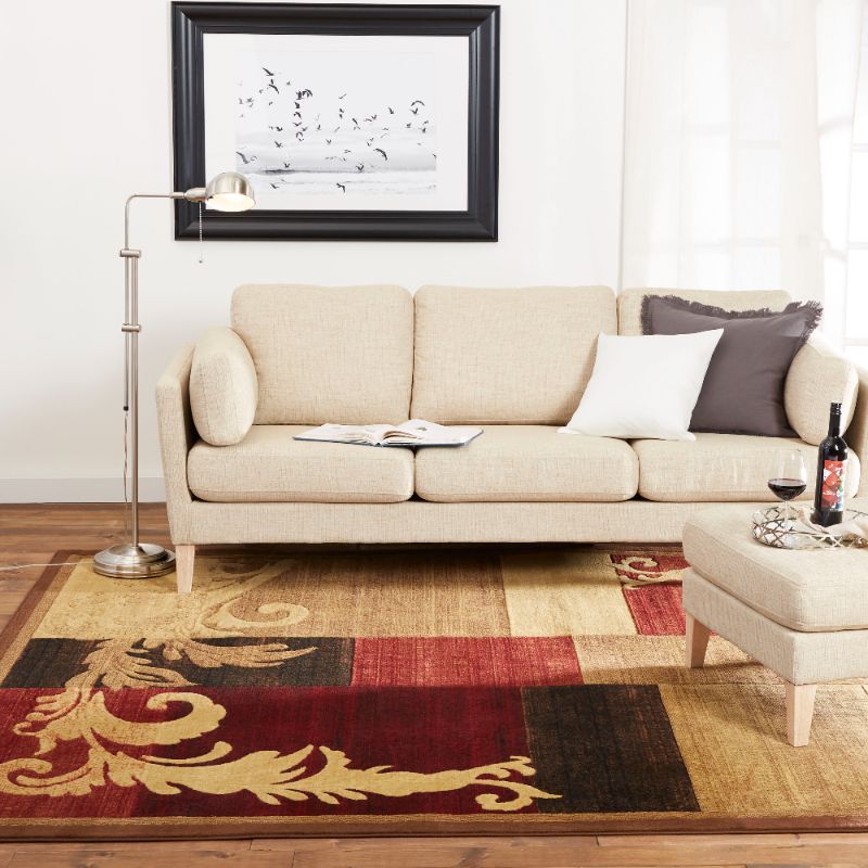 Photo 1 of 769924183380 3 Ft. 3 in. X 5 Ft. 2 in. Catalina Pierre Area Rug - Brown & Red
