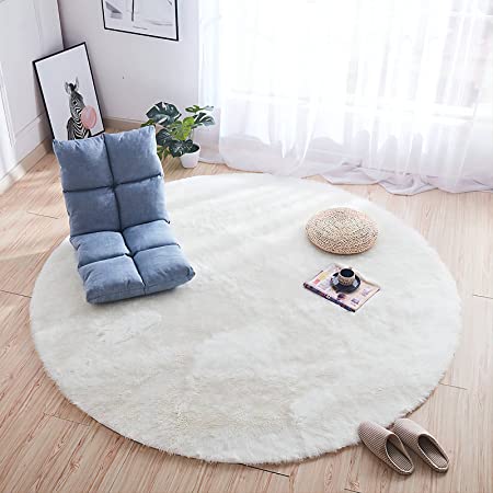 Photo 1 of 46 INCH ROUND WHITE RUG