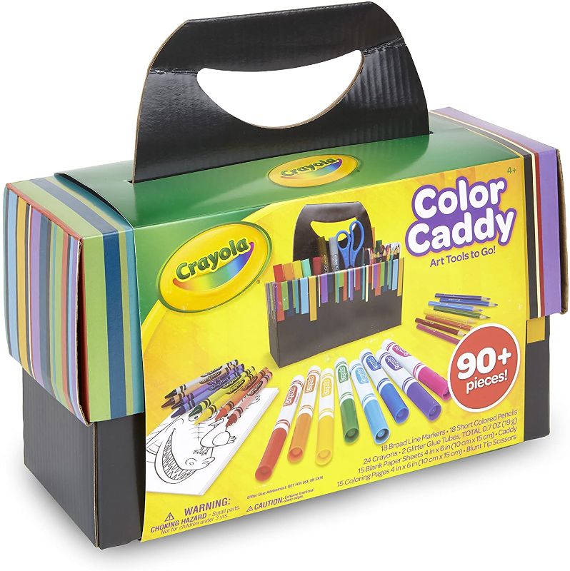 Photo 2 of 2 items 
Kidtastic Dinosaur Toys, STEM Learning (106 pieces), Take Apart Fun (Pack of 3), Construction Engineering Building Play Set For Boys Girls Toddlers, Best Toy Gift Kids Ages 3yr – 6yr, 3 Years and Up ($33)
Crayola Color Caddy, Art Set Craft Suppli