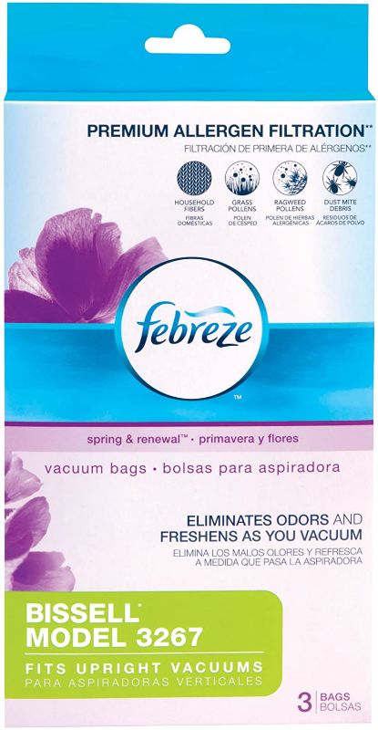 Photo 3 of 4 items
Febreze BISSELL Style 3267 Vacuum Bags, 3 Count ($9 x 2)
Scotch-Brite Non-Scratch Dishwand, Keeps Hands out of the Mess, Pack of 1 ($3)
Wostar Synthetic Nitrile Gloves 3 Mil Pack of 100 Latex Free Disposable Gloves  size medium ($17)
