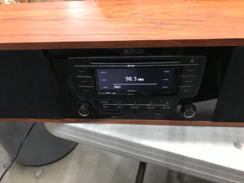 Photo 3 of KEiiD CD Player for Home with Bluetooth Stereo System Wooden Desktop Speakers FM Radio USB SD AUX Remote Control, 28 Inch Long 20 Pounds Weight