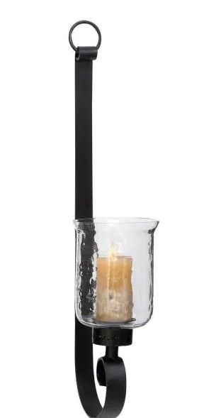 Photo 1 of 2 metal posts only missing the glass shades
Litton Lane Black Metal Traditional Candle Wall Sconce
