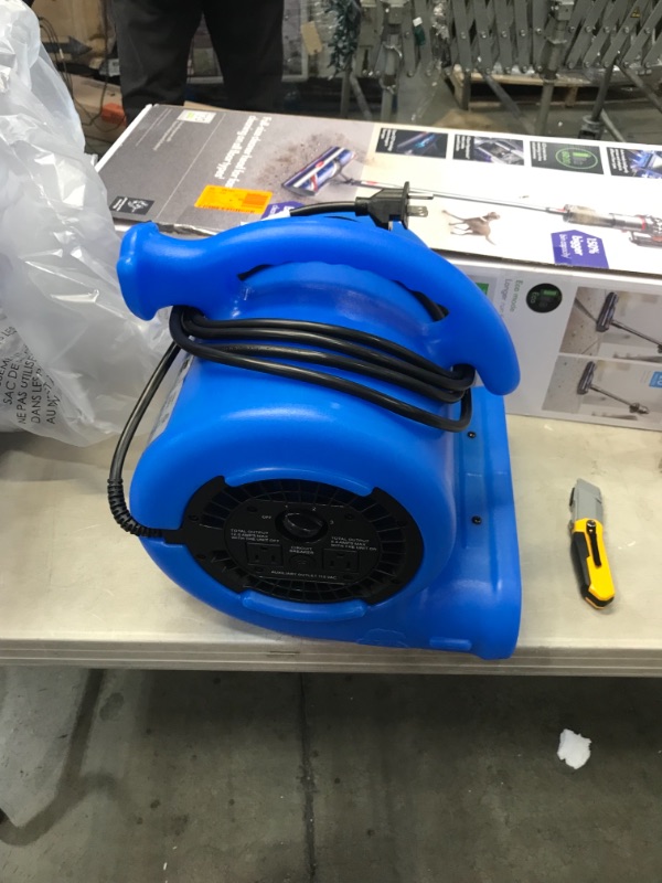 Photo 2 of B-Air 1/4 HP Air Mover Blower Fan for Water Damage Restoration Carpet Dryer Floor Home and Plumbing Use in Blue