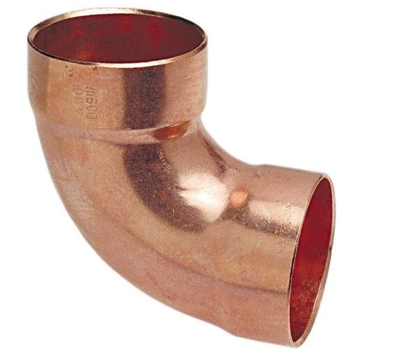 Photo 1 of 1-1/2 in. Copper DWV 90-Degree Cup x Cup Elbow Fitting, 3 pcs
