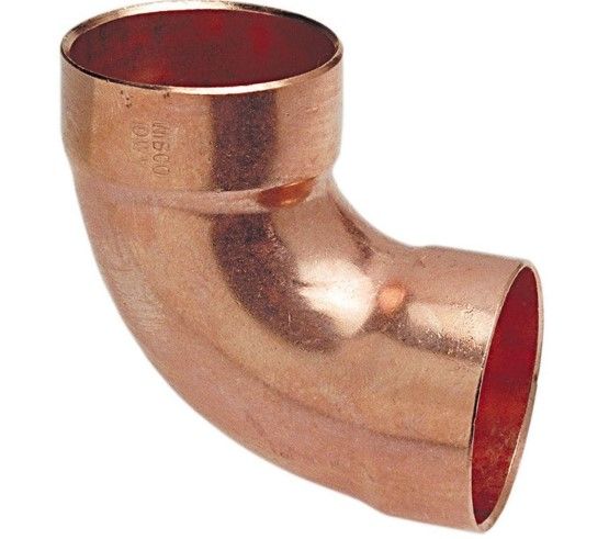 Photo 1 of 1-1/2 in. Copper DWV 90-Degree Cup x Cup Elbow Fitting (2 PKS)
