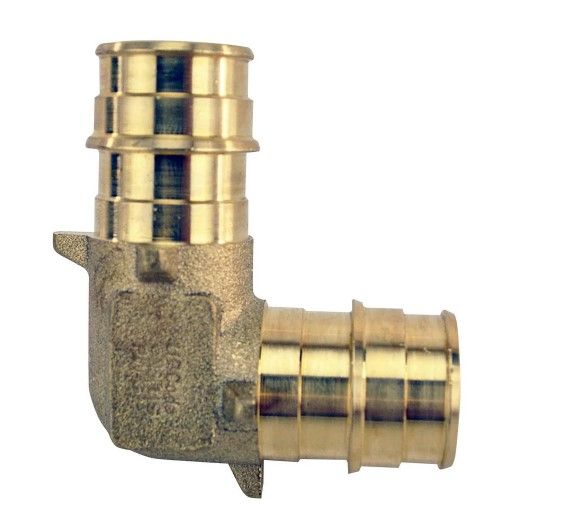 Photo 1 of **SLIGHTLY DIFFERENT FROM STOCK PHOTO**
3/4 in. PEX-A Barb Brass 90-Degree Elbow Fitting, 16 PKS
