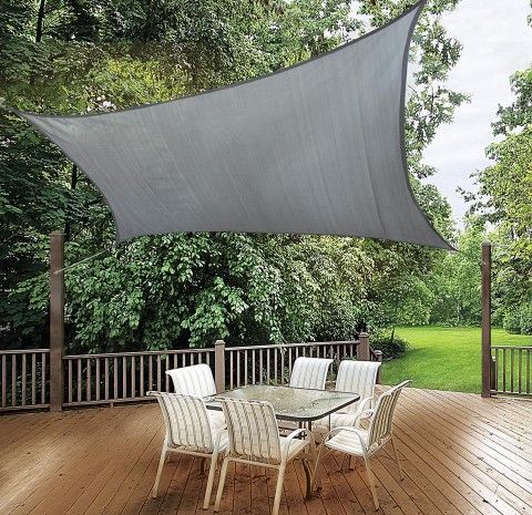 Photo 1 of 12 ft. x 12 ft. Stone Gray Square Shade Sail
