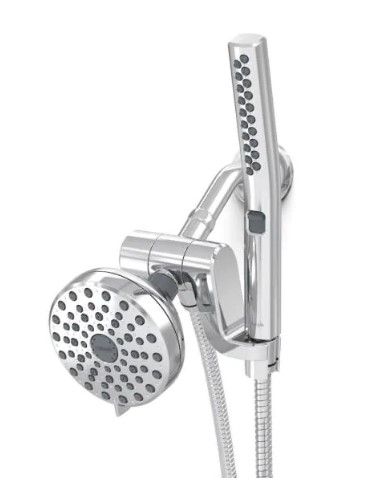 Photo 1 of 12-spray 5 in. High PressureDual Shower Head and Handheld Shower Head in Chrome
