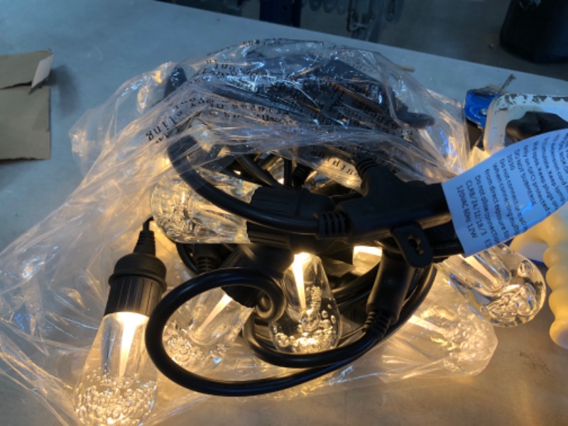 Photo 1 of 12-Bulb 24 ft. Vintage Cafe Integrated LED String Lights, Black
