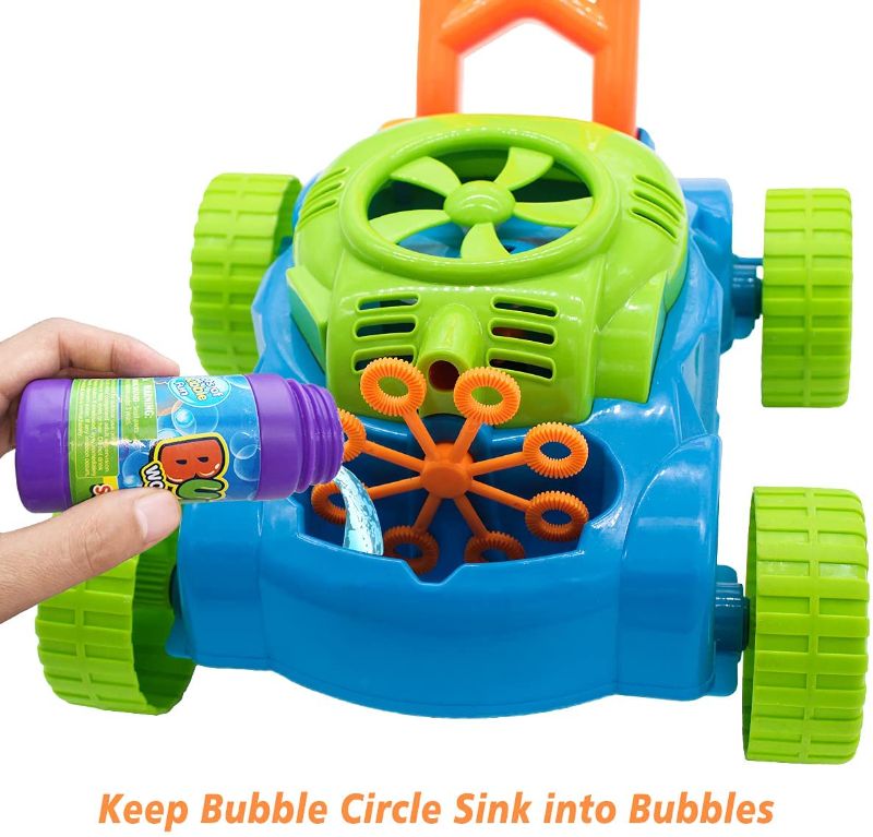 Photo 1 of Lydaz Bubble Mower for Toddlers, Kids Bubble Blower Machine Lawn Games, Outdoor Push Toys, Christmas Birthday Toys Gifts for Preschool Baby Boys Girls
