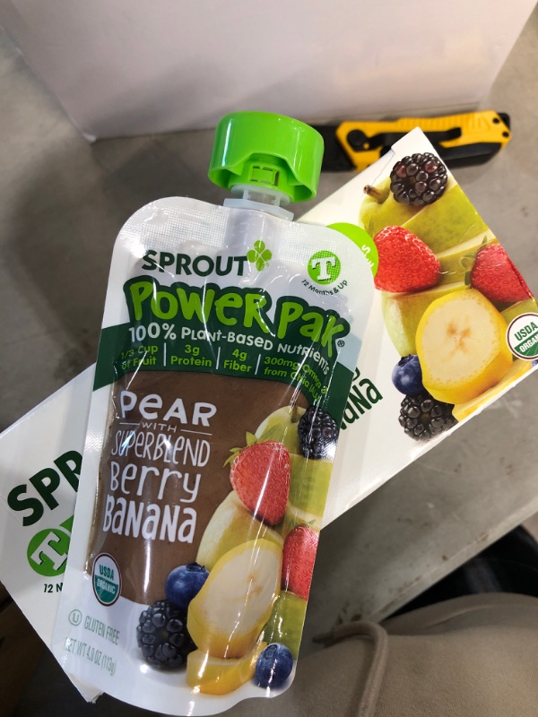 Photo 2 of EXP: 02/28/2022
Sprout Organic Baby Food, Stage 4 Toddler Pouches, Pear & Blackberry Banana Power Pak, 4 Oz Purees (6 PER PACK/ 3 PACKS)
