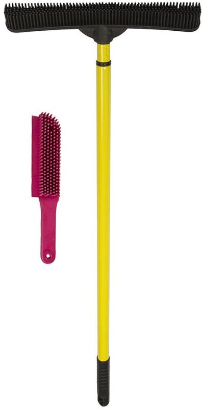 Photo 1 of **SLIGHTLY DIFFERENT FROM STOCK PHOTO**
FURemover Broom, Pet Hair Removal Tool with Squeegee & Telescoping Handle That Extends from 3-5', Black 
