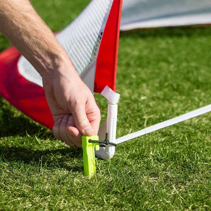 Photo 1 of **DAMAGED**
GoSports Portable Pop-Up Soccer Goal , Red/White, 4'
